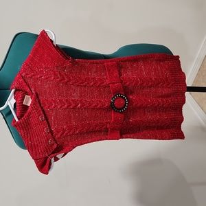 Girls XS sparkly red sweater dress